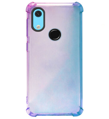 ADEL Siliconen Back Cover Softcase Hoesje voor Huawei Y6 (2019) - Kleurovergang Blauw Paars