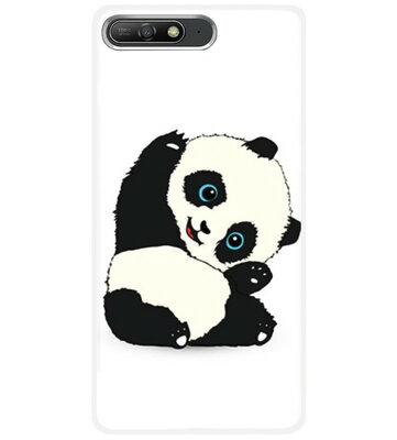 ADEL Siliconen Back Cover Softcase Hoesje voor Huawei Y6 (2018) - Panda Liggend