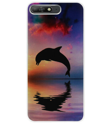 ADEL Kunststof Back Cover Hardcase Hoesje voor Huawei Y6 (2018) - Dolfijn