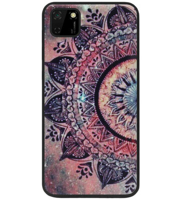 ADEL Siliconen Back Cover Softcase Hoesje voor Huawei Y5p - Mandala Bloemen Rood