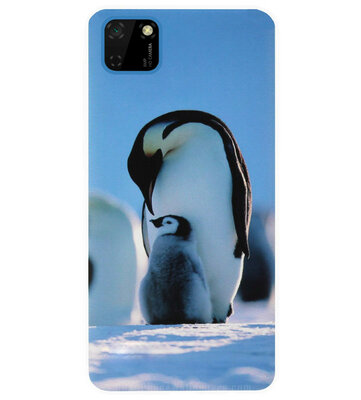 ADEL Siliconen Back Cover Softcase Hoesje voor Huawei Y5p - Pinguin Blauw