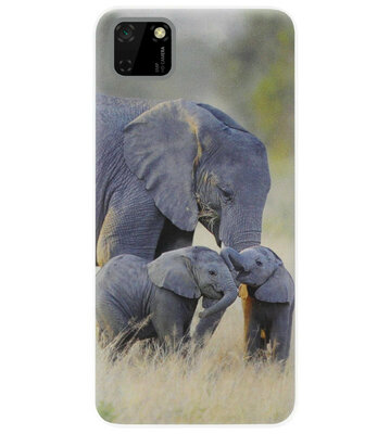 ADEL Siliconen Back Cover Softcase Hoesje voor Huawei Y5p - Olifant Familie