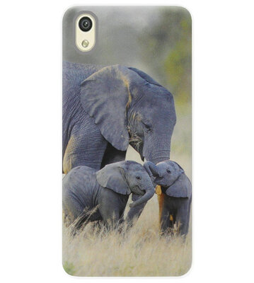 ADEL Siliconen Back Cover Softcase Hoesje voor Huawei Y5 (2019) - Olifant Familie