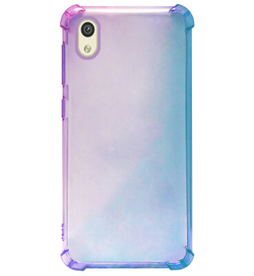 ADEL Siliconen Back Cover Softcase Hoesje voor Huawei Y5 (2019) - Kleurovergang Blauw Paars