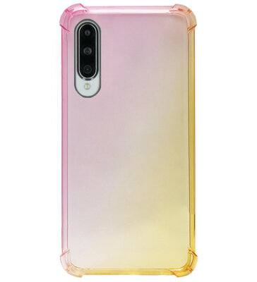 ADEL Siliconen Back Cover Softcase Hoesje voor Y9s/ Huawei P Smart Pro - Kleurovergang Roze Geel