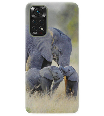 ADEL Siliconen Back Cover Softcase Hoesje voor Xiaomi Redmi Note 11s/ 11 - Olifant Familie