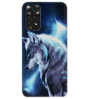 ADEL Siliconen Back Cover Softcase Hoesje voor Xiaomi Redmi Note 11s/ 11 - Wolf
