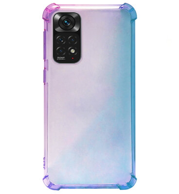ADEL Siliconen Back Cover Softcase Hoesje voor Xiaomi Redmi Note 11s/ 11 - Kleurovergang Blauw Paars