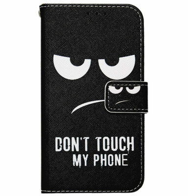 ADEL Kunstleren Book Case Pasjes Portemonnee Hoesje voor Xiaomi Redmi Note 11 Pro - Don't Touch My Phone