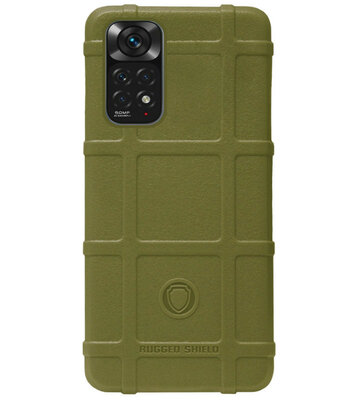 RUGGED SHIELD Rubber Bumper Case Hoesje voor Xiaomi Redmi Note 11 Pro - Groen