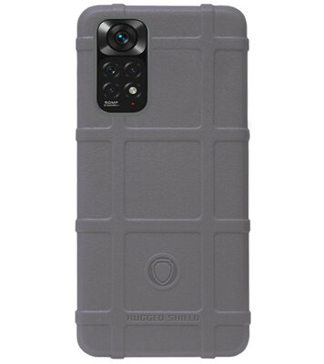 RUGGED SHIELD Rubber Bumper Case Hoesje voor Xiaomi Redmi Note 11 Pro - Grijs