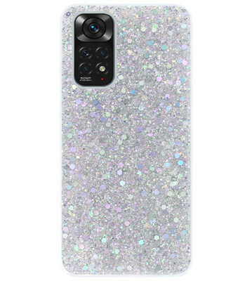 ADEL Premium Siliconen Back Cover Softcase Hoesje voor Xiaomi Redmi Note 11 Pro - Bling Bling Glitter Zilver