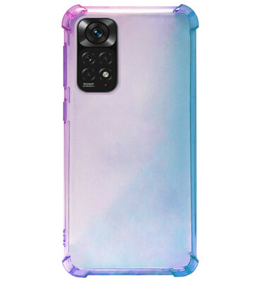 ADEL Siliconen Back Cover Softcase Hoesje voor Xiaomi Redmi Note 11 Pro - Kleurovergang Blauw Paars