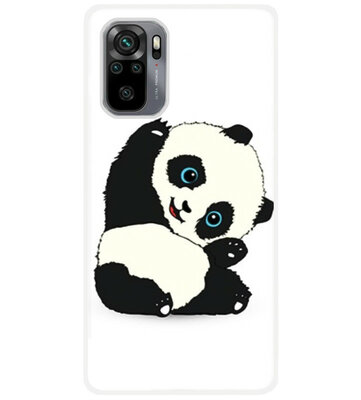 ADEL Siliconen Back Cover Softcase Hoesje voor Xiaomi Redmi Note 10 (4G)/ 10s - Panda Liggend