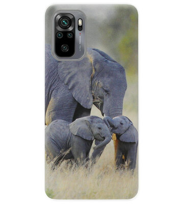 ADEL Siliconen Back Cover Softcase Hoesje voor Xiaomi Redmi Note 10 (4G)/ 10s - Olifant Familie