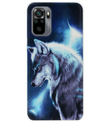 ADEL Siliconen Back Cover Softcase Hoesje voor Xiaomi Redmi Note 10 (4G)/ 10s - Wolf