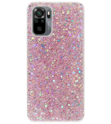ADEL Premium Siliconen Back Cover Softcase Hoesje voor Xiaomi Redmi Note 10 (4G)/ 10s - Bling Bling Roze