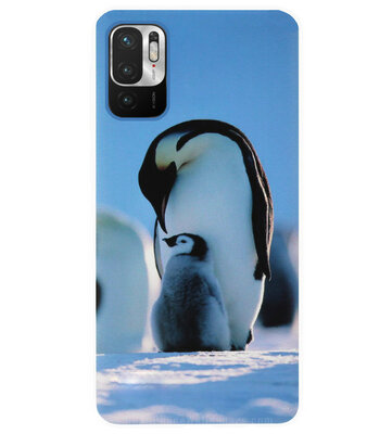ADEL Siliconen Back Cover Softcase Hoesje voor Xiaomi Redmi Note 10 (5G) - Pinguin Blauw