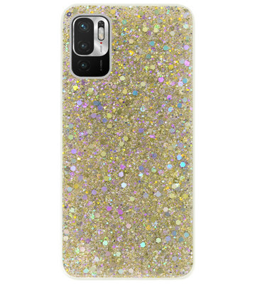 ADEL Premium Siliconen Back Cover Softcase Hoesje voor Xiaomi Redmi Note 10 (5G) - Bling Bling Glitter Goud