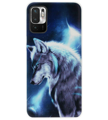 ADEL Siliconen Back Cover Softcase Hoesje voor Xiaomi Redmi Note 10 (5G) - Wolf