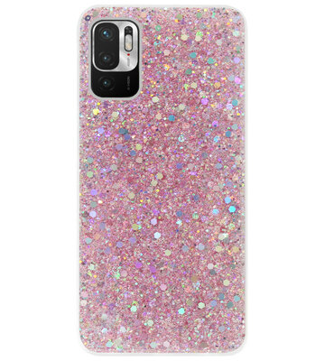 ADEL Premium Siliconen Back Cover Softcase Hoesje voor Xiaomi Redmi Note 10 (5G) - Bling Bling Roze