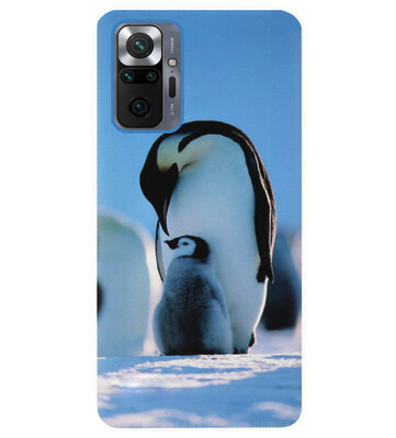 ADEL Siliconen Back Cover Softcase Hoesje voor Xiaomi Redmi Note 10 Pro - Pinguin Blauw