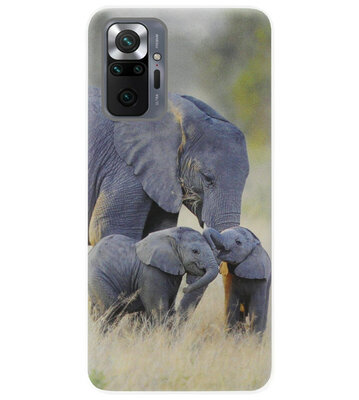 ADEL Siliconen Back Cover Softcase Hoesje voor Xiaomi Redmi Note 10 Pro - Olifant Familie