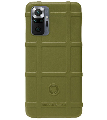 RUGGED SHIELD Rubber Bumper Case Hoesje voor Xiaomi Redmi Note 10 Pro - Groen