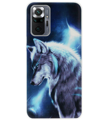 ADEL Siliconen Back Cover Softcase Hoesje voor Xiaomi Redmi Note 10 Pro - Wolf