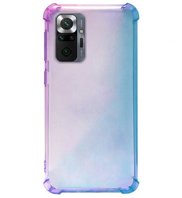 ADEL Siliconen Back Cover Softcase Hoesje voor Xiaomi Redmi Note 10 Pro - Kleurovergang Blauw Paars