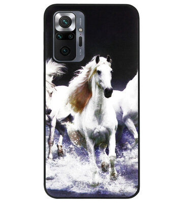 ADEL Siliconen Back Cover Softcase Hoesje voor Xiaomi Redmi Note 10 Pro - Paarden