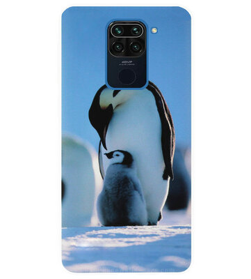 ADEL Siliconen Back Cover Softcase Hoesje voor Xiaomi Redmi Note 9 - Pinguin Blauw