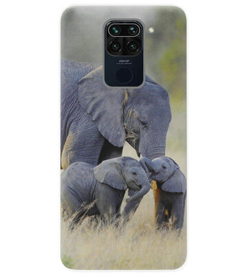 ADEL Siliconen Back Cover Softcase Hoesje voor Xiaomi Redmi Note 9 - Olifant Familie