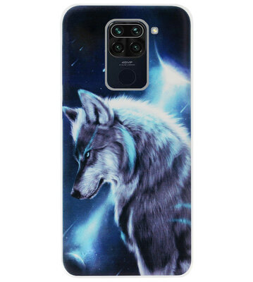 ADEL Siliconen Back Cover Softcase Hoesje voor Xiaomi Redmi Note 9 - Wolf
