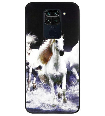 ADEL Siliconen Back Cover Softcase Hoesje voor Xiaomi Redmi Note 9 - Paarden