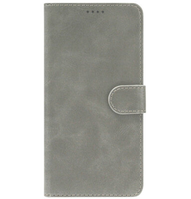 LC.IMEEKE Kunstleren Book Case Portemonnee Pasjes Hoesje voor Xiaomi Redmi Note 9T (5G) - Grijs