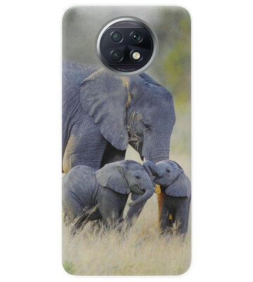 ADEL Siliconen Back Cover Softcase Hoesje voor Xiaomi Redmi Note 9T (5G) - Olifant Familie