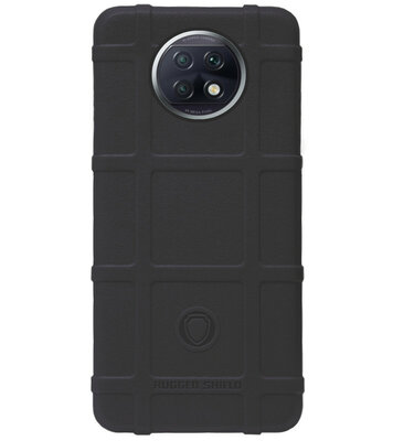 RUGGED SHIELD Rubber Bumper Case Hoesje voor Xiaomi Redmi Note 9T (5G) - Zwart
