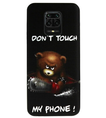 ADEL Siliconen Back Cover Softcase Hoesje voor Xiaomi Redmi Note 9 Pro/ 9S - Don't Touch My Phone Beren