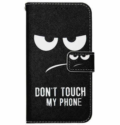 ADEL Kunstleren Book Case Pasjes Portemonnee Hoesje voor Xiaomi Redmi Note 8 (2021/ 2019) - Don't Touch My Phone