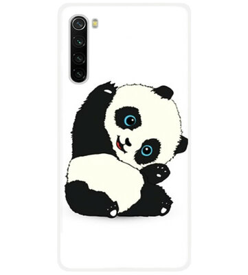 ADEL Siliconen Back Cover Softcase Hoesje voor Xiaomi Redmi Note 8 (2021/ 2019) - Panda Liggend
