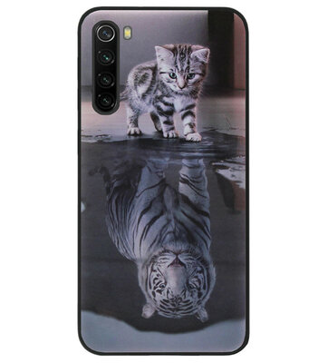 ADEL Siliconen Back Cover Softcase Hoesje voor Xiaomi Redmi Note 8 (2021/ 2019) - Poezen Schaduw Tijger