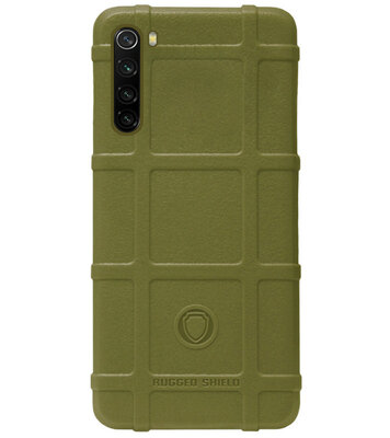 RUGGED SHIELD Rubber Bumper Case Hoesje voor Xiaomi Redmi Note 8 (2021/ 2019) - Groen