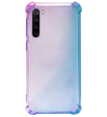 ADEL Siliconen Back Cover Softcase Hoesje voor Xiaomi Redmi Note 8 (2021/ 2019) - Kleurovergang Blauw Paars