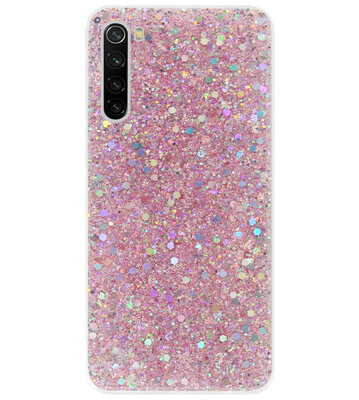 ADEL Premium Siliconen Back Cover Softcase Hoesje voor Xiaomi Redmi Note 8 (2021/ 2019) - Bling Bling Roze