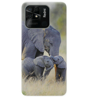 ADEL Siliconen Back Cover Softcase Hoesje voor Xiaomi Redmi 10C - Olifant Familie