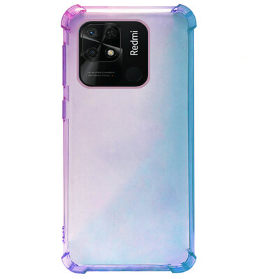 ADEL Siliconen Back Cover Softcase Hoesje voor Xiaomi Redmi 10C - Kleurovergang Blauw Paars