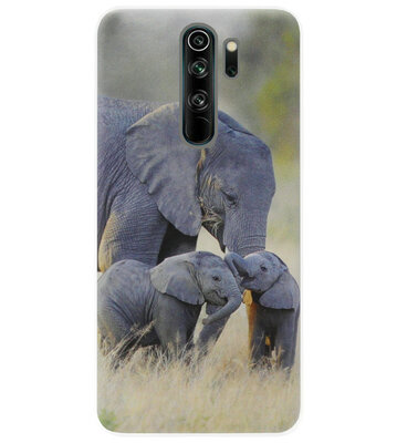 ADEL Siliconen Back Cover Softcase Hoesje voor Xiaomi Redmi Note 8 Pro - Olifant Familie