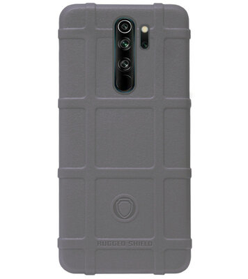 RUGGED SHIELD Rubber Bumper Case Hoesje voor Xiaomi Redmi Note 8 Pro - Grijs