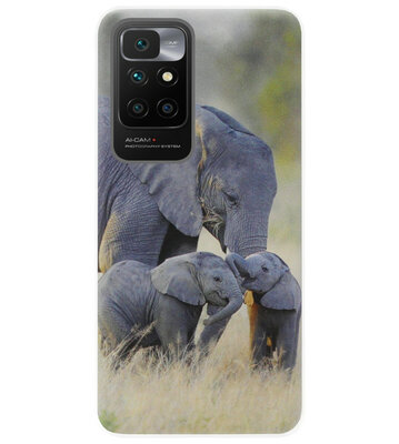 ADEL Siliconen Back Cover Softcase Hoesje voor Xiaomi Redmi 10 - Olifant Familie